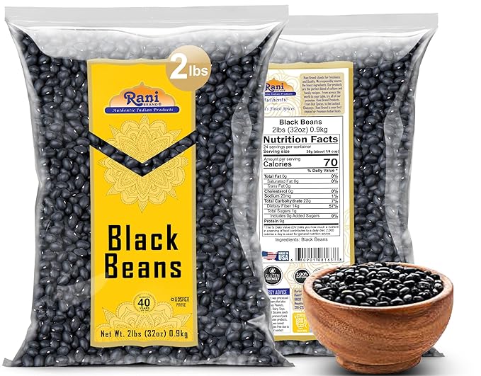 Rani Black Beans (Turtle Beans) 32oz (2lbs) 908g ~ All Natural | Vegan | Gluten Friendly | NON-GMO | Kosher | Product of USA