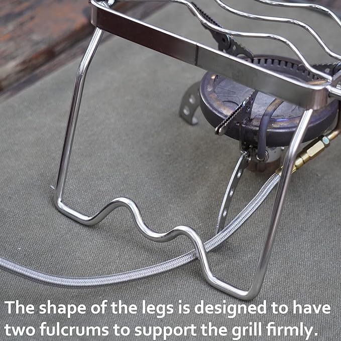 CAMPINGMOON Portable Folding Camping Campfire Grill over Fire Split Stoves 304 Stainless Steel (13.8?™’L (MS-1111))