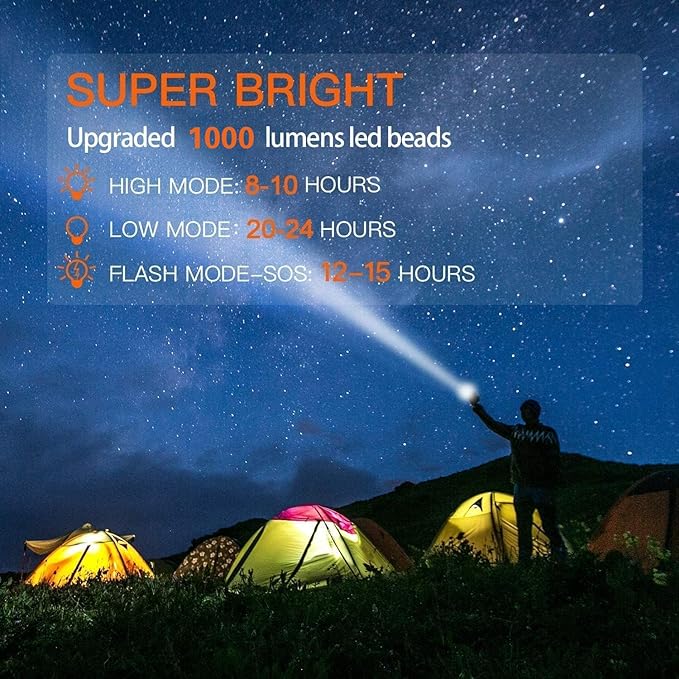 BUYSIGHT Rechargeable Spotlight,Spot Lights Hand held High lumens Large Flashlight Handheld Spotlight Lightweight and Super Bright Flashlight (Aluminium_Alloy Golden)