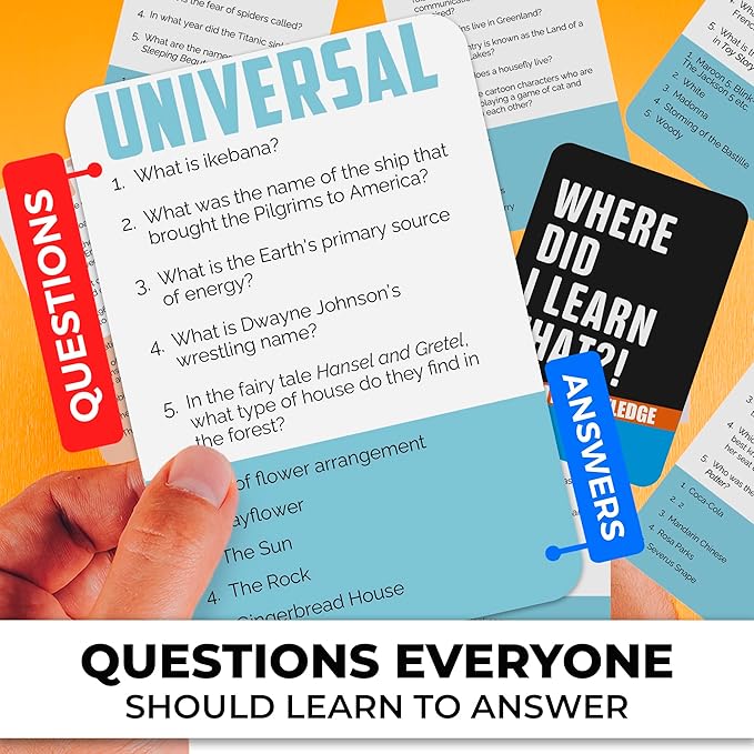 QUOKKA Trivia Card Game with 2000 Questions in Geography, History, Science, and General Knowledge ??Games for Adults, Teens, and Families ??Trivia Cards with Answers ??Great Board Games