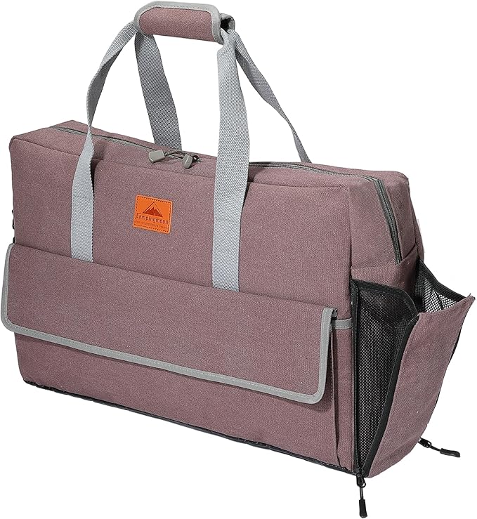 CAMPINGMOON Camping Stove Carry Case for Coleman 2-burner Stove Canvas CM-B Pockets for Gas Fuel