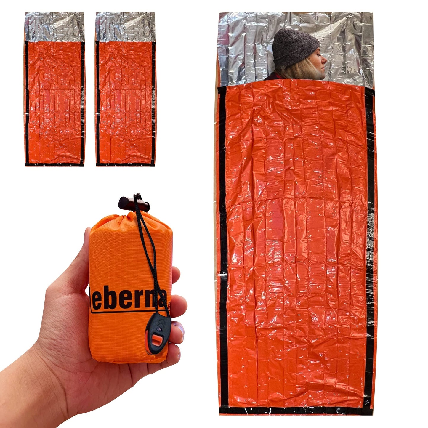 Emergency Sleeping Bag Survival Bag 2 Pack | Survival Bivy Sack | Portable Blanket Survival Gear