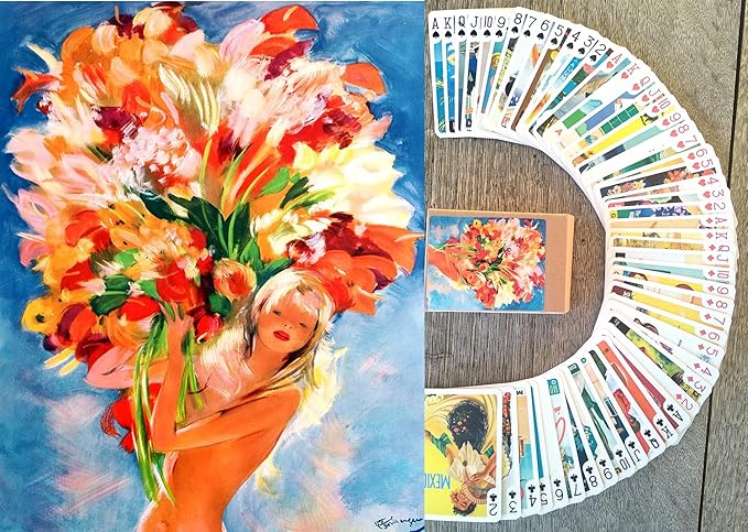 Girls on Travel Posters Playing Cards (Poker Deck 54 Cards All Different) Vintage Retro Travel Posters Avia Railroad