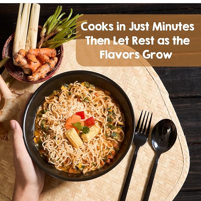 Perfect Earth Good Ramen Massaman Noodles - Authentic Vibrant Thai Flavor, Medium Spice, Organic & Gluten-Free Instant Noodle Ramen Bowl, Pantry Staples Cooked in Just Minutes (4 Pack)