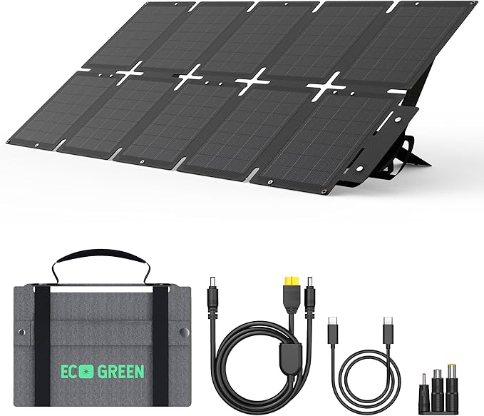 Portable Solar Panel 100W, Monocrystalline 24.8% High Efficiency Foldable Solar Panel, Solar Charger Kit IP65 Waterproof for Camping RV Backpacking Outdoor Use