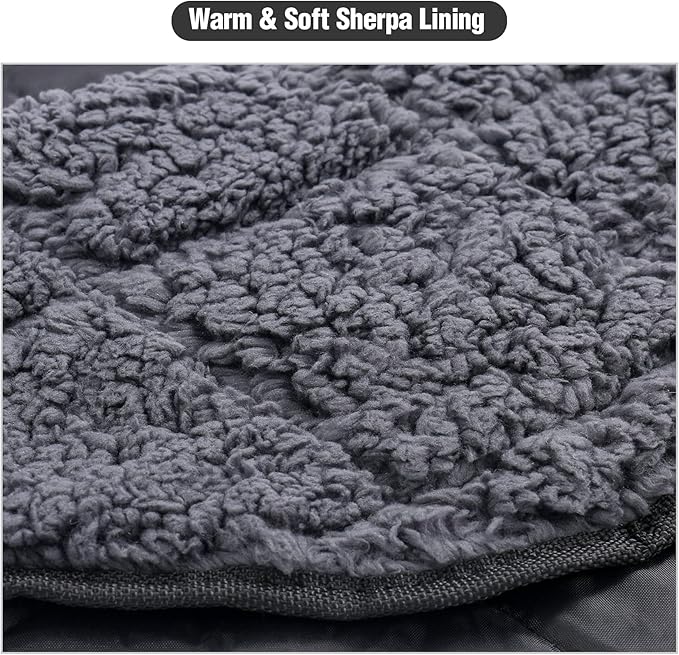 REDCAMP Waterproof Stadium Blanket with Sherpa Lining, Cold Weather Car Blanket Windproof for