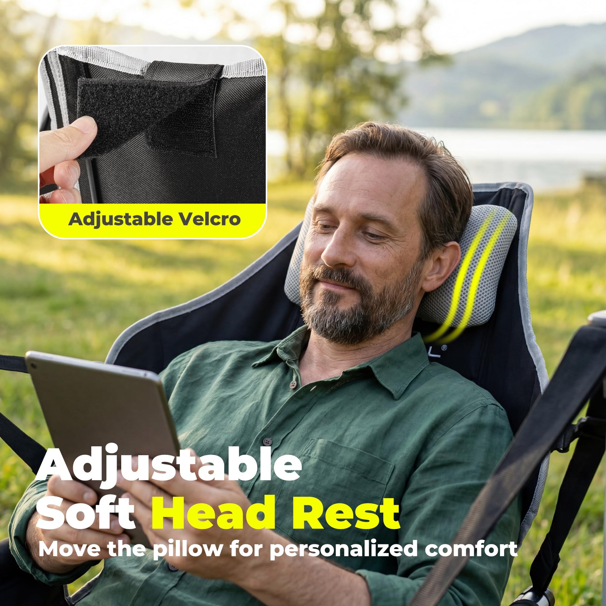 Hammock Camping Chair with Footrest, Heavy Duty Swinging Chair 500LB