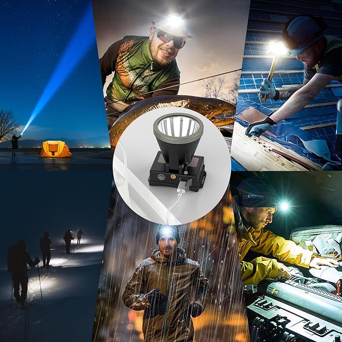 Rechargeable High Lumen LED Headlamp, Ultra-Long Range 7200mAh Powerful Battery Waterproof Suitable for Outdoor Hiking, Camping, Hunting and Prospecting (Motion Sensing)