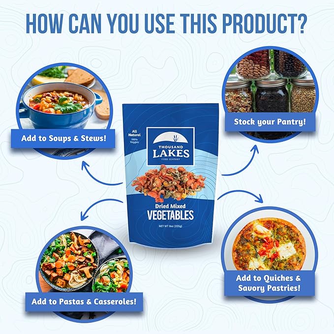 Thousand Lakes Dried Mixed Vegetables Select Soup Blend - Bulk - 2 pounds | 100% Veggies | No Added Salt