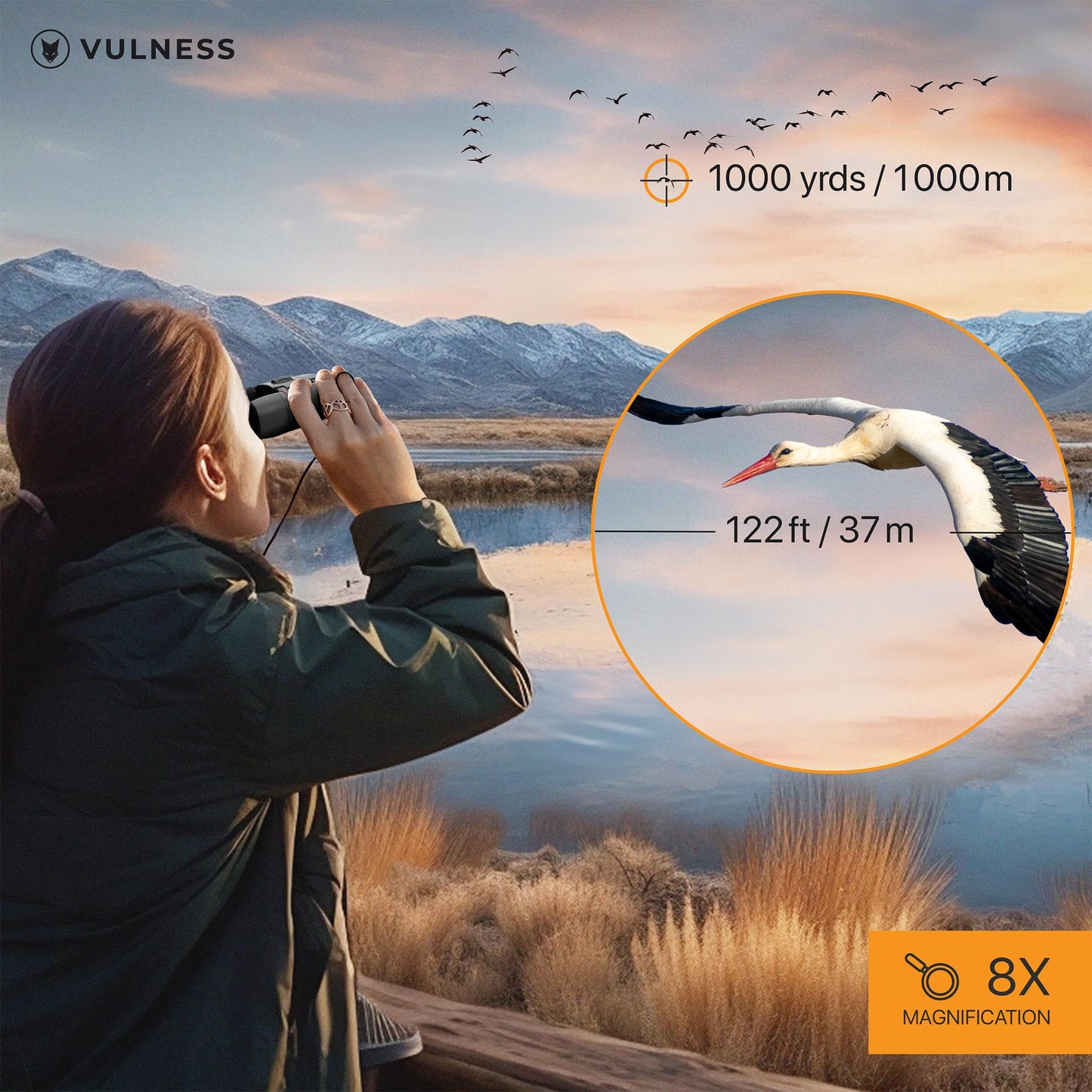 VULNESS Binoculars for Adults, Small Mini Travel Essentials, 8X21, Black