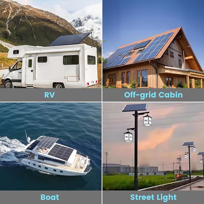 40A MPPT Solar Charge Controller 600W,12V/24V Auto, LCD Display, 99.5% Efficient, IP65 Waterproof, for Lead Acid/Lithium/LiFePO4 Battery, RV, Boat, Off-Grid Solar Panel Regulator