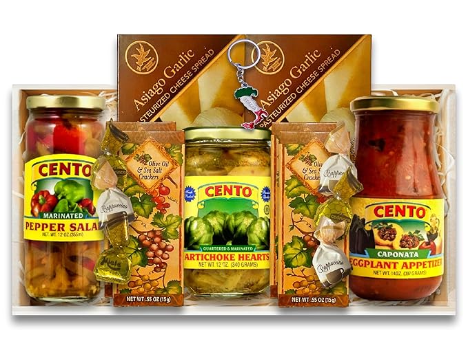 Italian Antipasto Gift Box with Caponata, Marinated Artichokes and Pepper Salad