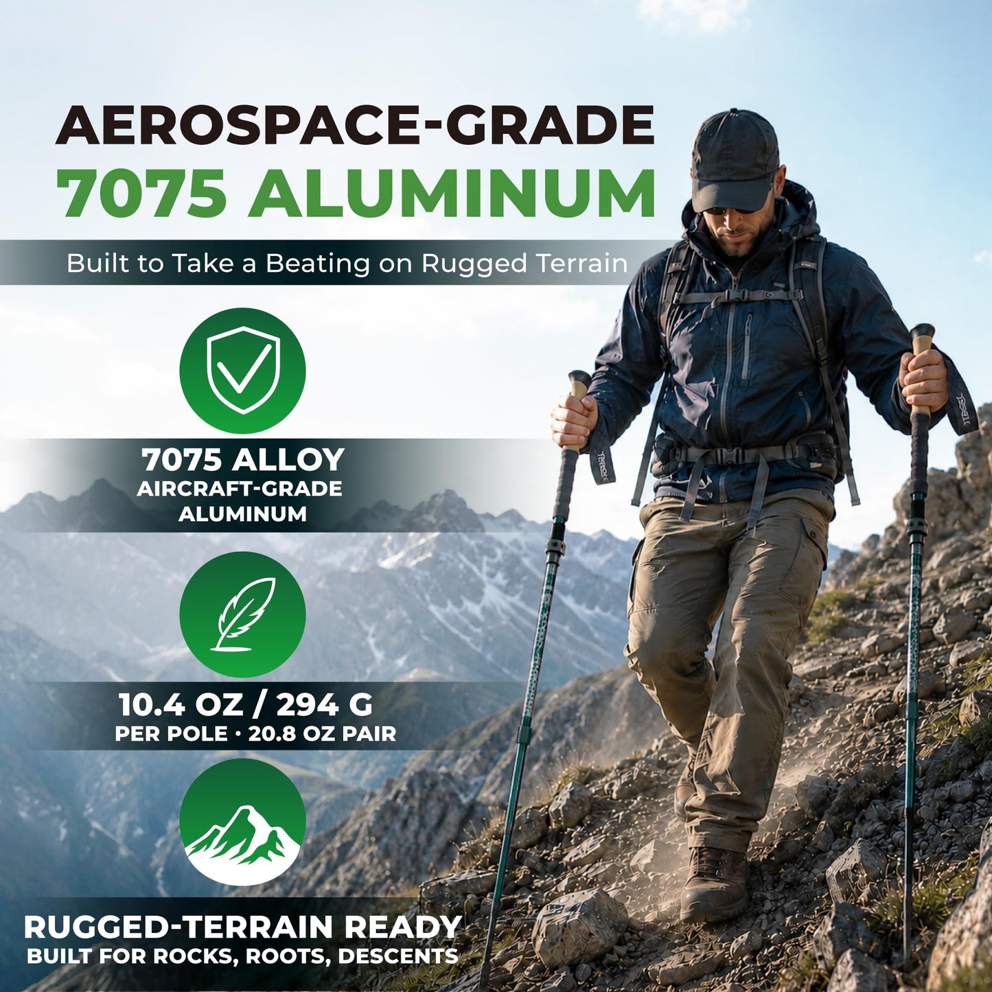Trekology Trek-Z Collapsible Hiking & Trekking Poles - Balance Support for Seniors, Women, and Men