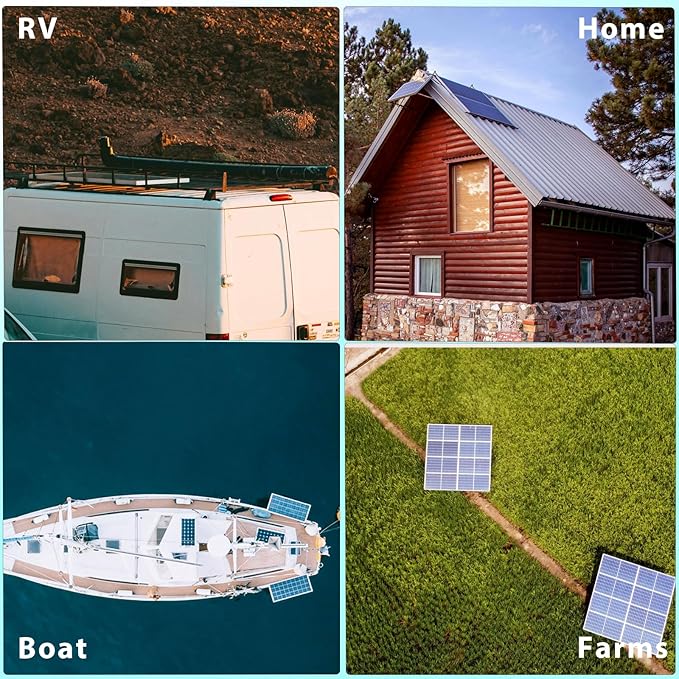 Solar Panel 300W 12V/24V, 2pcs 150W High-Efficiency Monocrystalline PV Module Power for Battery Boat Rvs Cabin and Other Off-Grid Applications (300W)