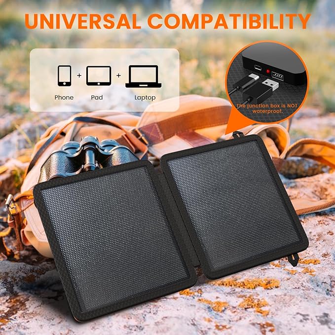 REDIGOO Portable 10W Solar Panel Charger, Mini Solar Panel with USB-C Outputs Compatible with Cell Phone Tablet, 2025 Latest Version Solar Charger for Cell Phone,Camping, Hiking, Backpacking