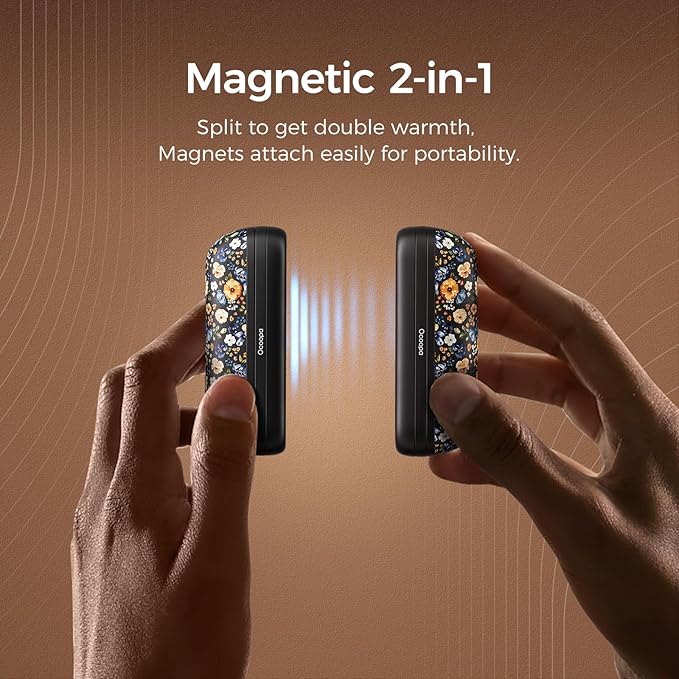 OCOOPA 2 in 1 Magnetic Rechargeable Hand Warmers, UT2s Mini Electric Handwarmers 2 Pack, Split USB-C, Reusable Portable Pocket Heater, Raynauds, Golf, Christmas, Tech Gifts for Women Men