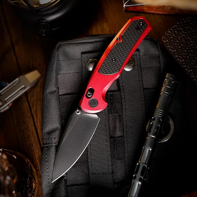 Crossbar Lock Knives，Folding Pocket Knife for Men, Camping EDC Knife with Clipï¼?.34??14C28N Steel, Thumb Stud Blade，Aluminium & G10 Handle.Hornet-08R