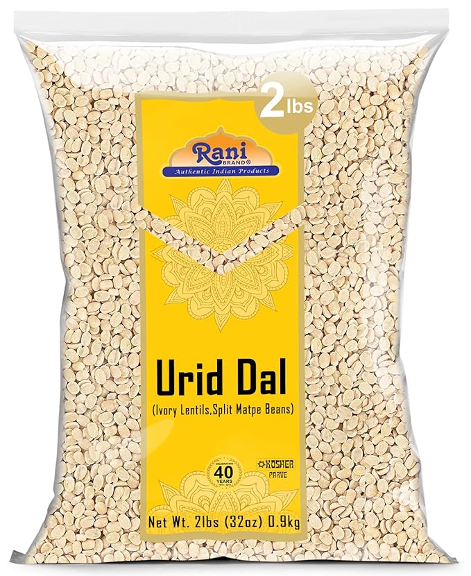 Rani Urid/Urad Dal (Split Matpe Beans Skinless) Indian Lentils 32oz (2lbs) 908g ~ All Natural | Gluten Friendly | Non-GMO | Kosher | Vegan | Indian Origin