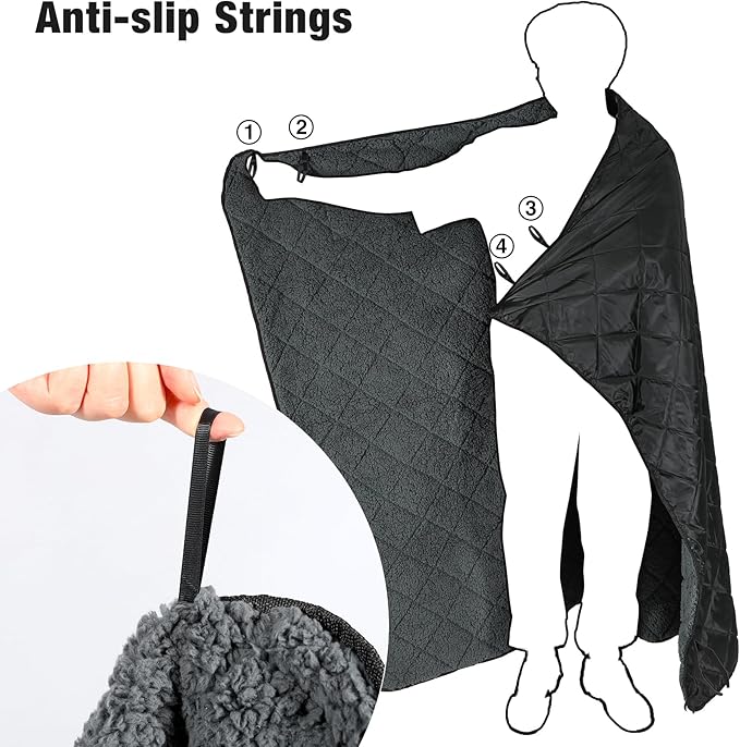 REDCAMP Large Camping Blanket with Sherpa Lining, Cold Weather Warm Outdoor Blanket Windproof for