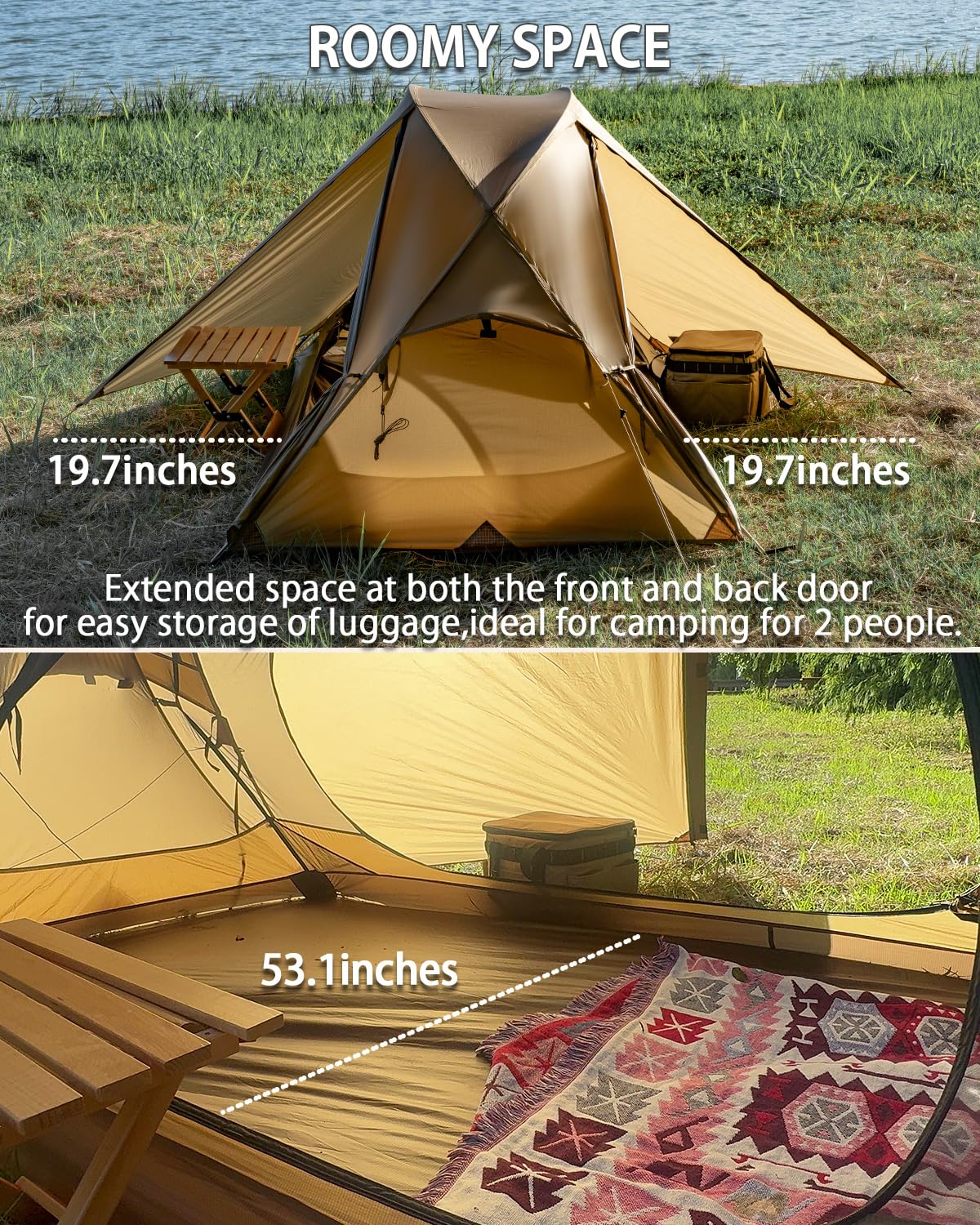 MC TOMOUNT Backpacking Tent Ultralight Nylon 2 Person Tent