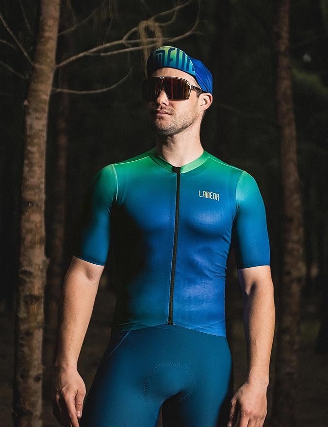 LAMEDA Men's Cycling Jersey Breathable Lightweight Bike Jersey Short Sleeve Quick Dry Moisture Wicking Biking Shirts
