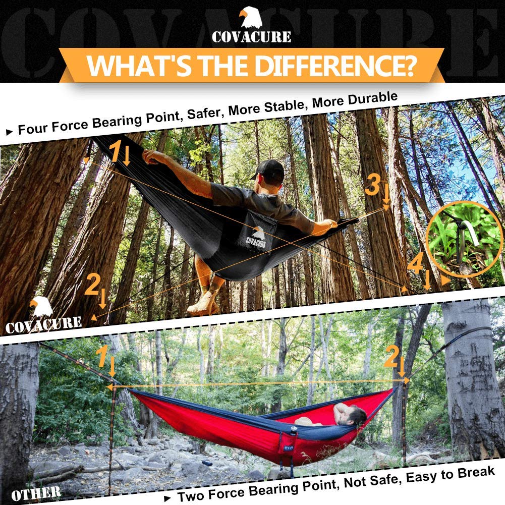 Covacure Camping Hammock - Lightweight Double Hammock, Hold Up to 772lbs, Portable Hammocks for