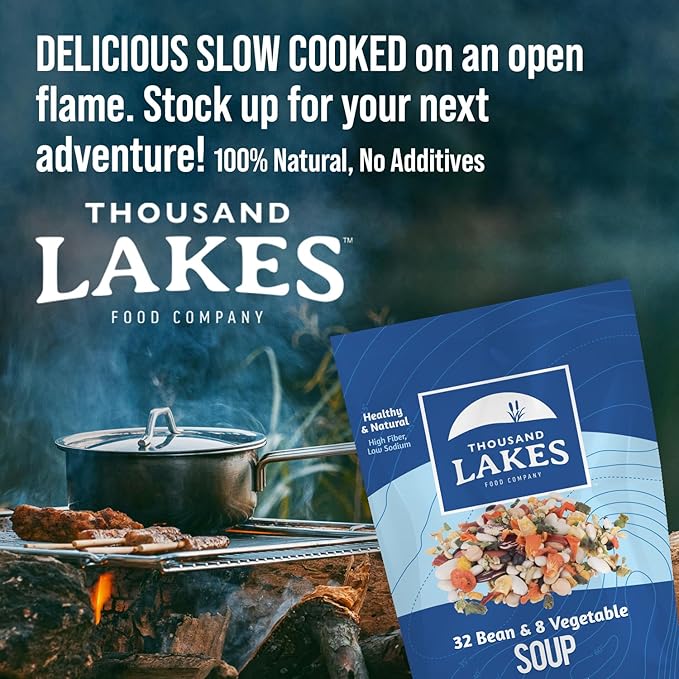 Thousand Lakes 32 Bean and 8 Vegetable Dry Soup Mix - Bulk - 5 pounds | Low Sodium | No Fat | High Fiber | 100+ Servings | Vegan