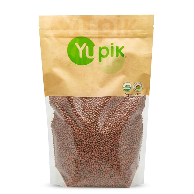 Yupik Organic Brown Lentils, 2.2 lb (35.2 oz), Non-GMO, Vegan, Gluten-Free, Kosher, Raw, Salt-Free, High in Fiber & Protein, Ideal for Soups, Salads & Meat Alternatives