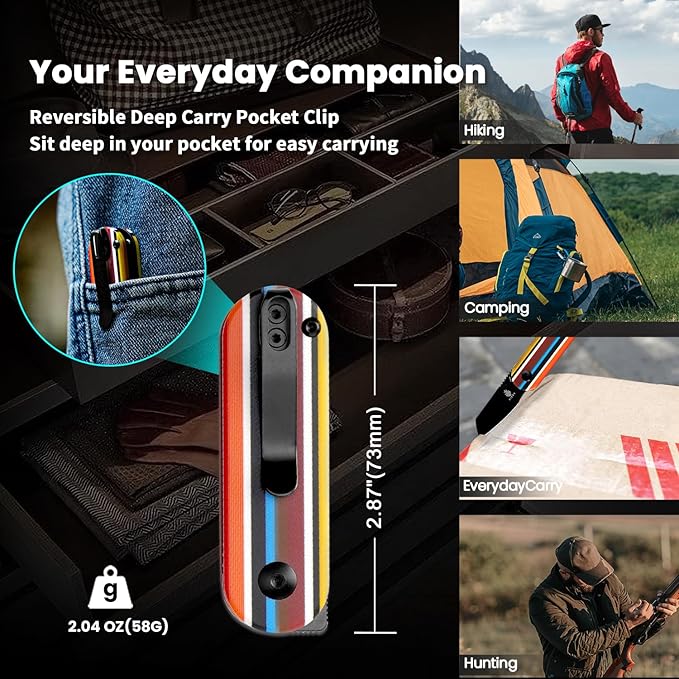 Kizer Serape Series Mini Bay Pocket Knife, 1.9 Inches 154CM Steel Blade EDC Knife, G10 Handle Small Folding Camping Knives Tools V2583C1