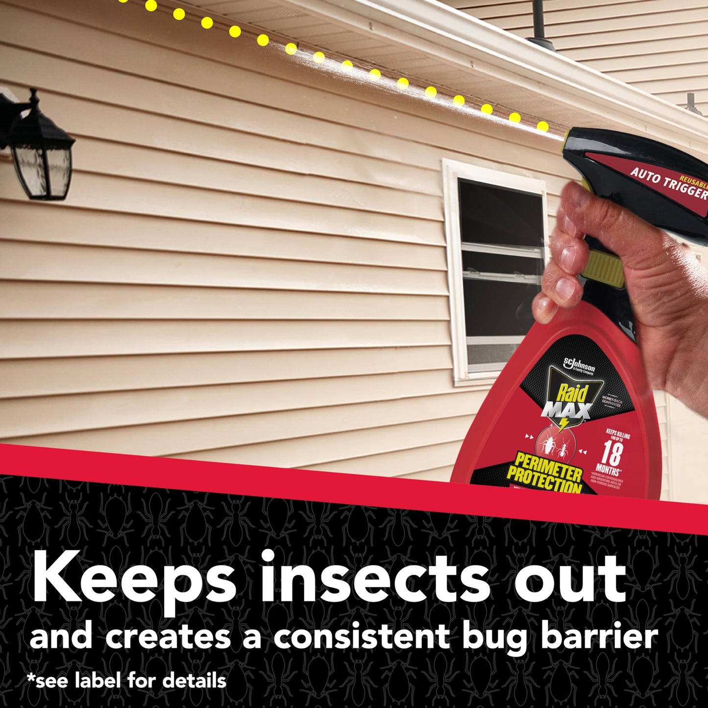 Raid Max Perimeter Protection, Multi Insect Killer Spray for Bugs, 30 fl oz