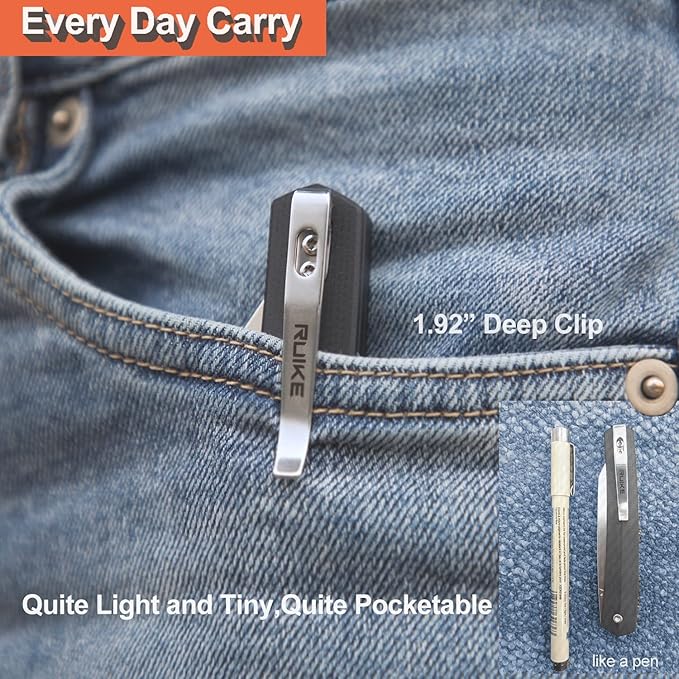 Ruike P865, EDC Camping Folding Pocket Knife,14c28n Steel,Liner Lock,G10 Handle,Blet Clip