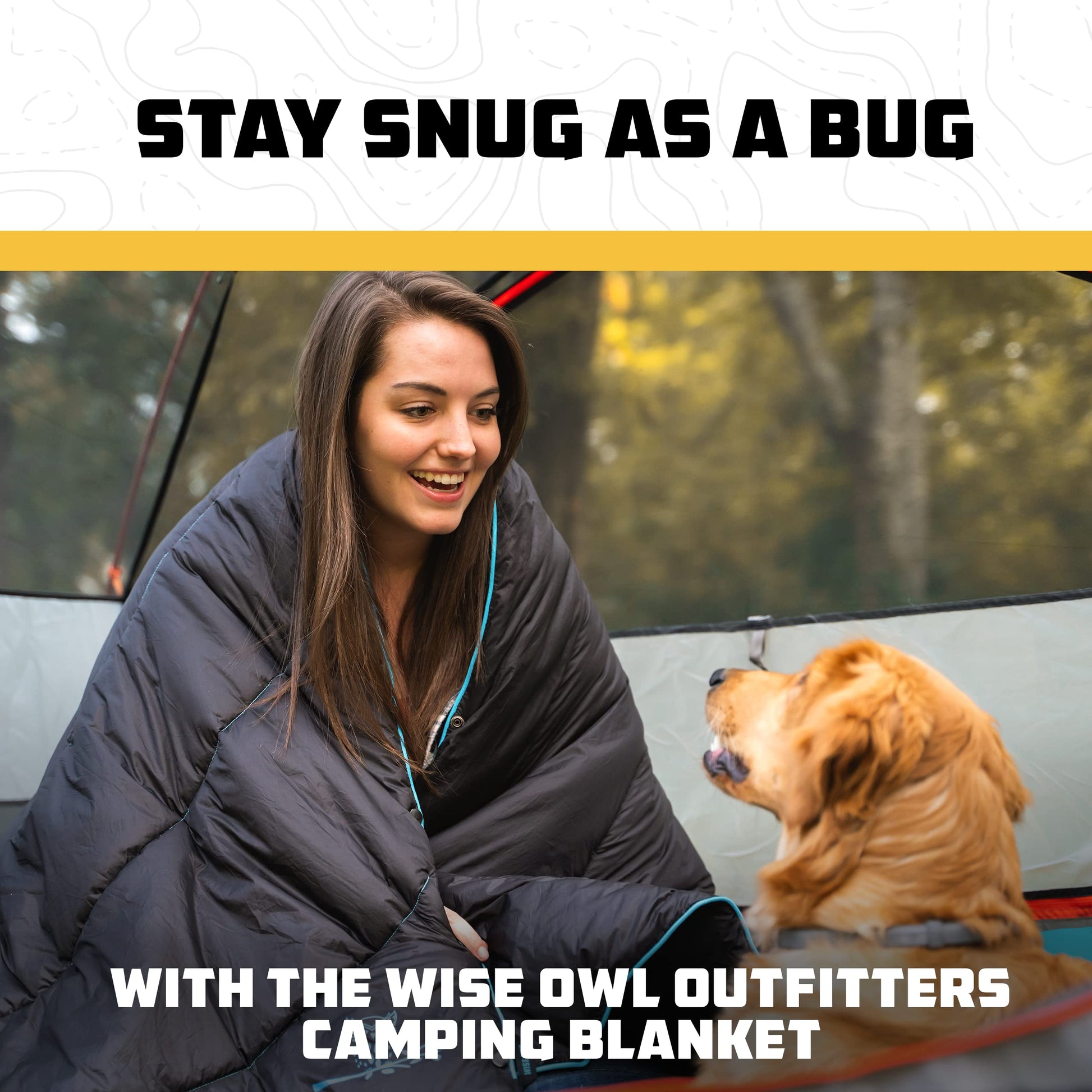 Wise Owl Outfitters Camping Blanket, Packable Puffy Quilt for Backpacking
