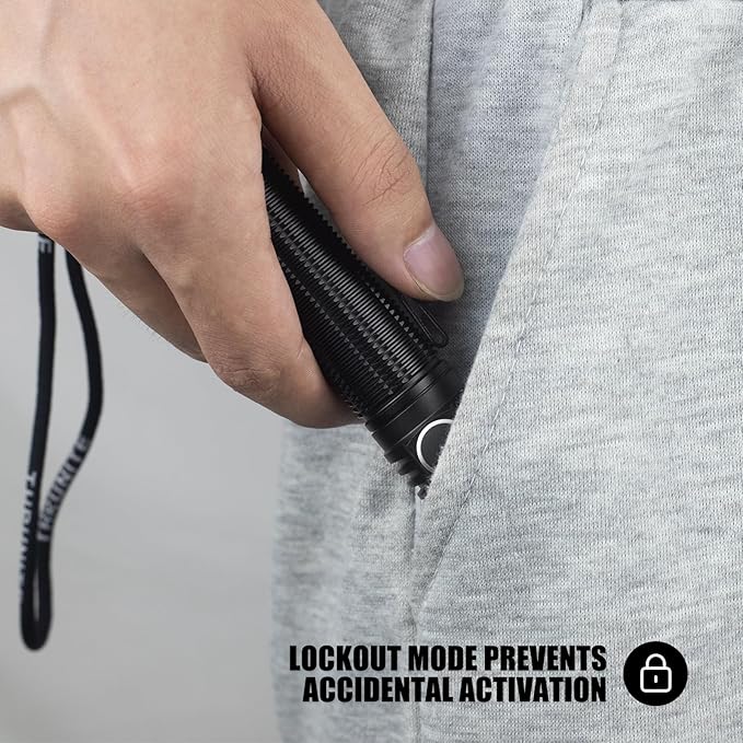 ThruNite T1 Pro High 1920 Lumens Rechargeable Flashlight with USB C Cable, Stepless Dimming,196-Meter Long Beam Distance Pocket Flashlight for EDC, Outdoor, Camping and Emergency (Cool White)