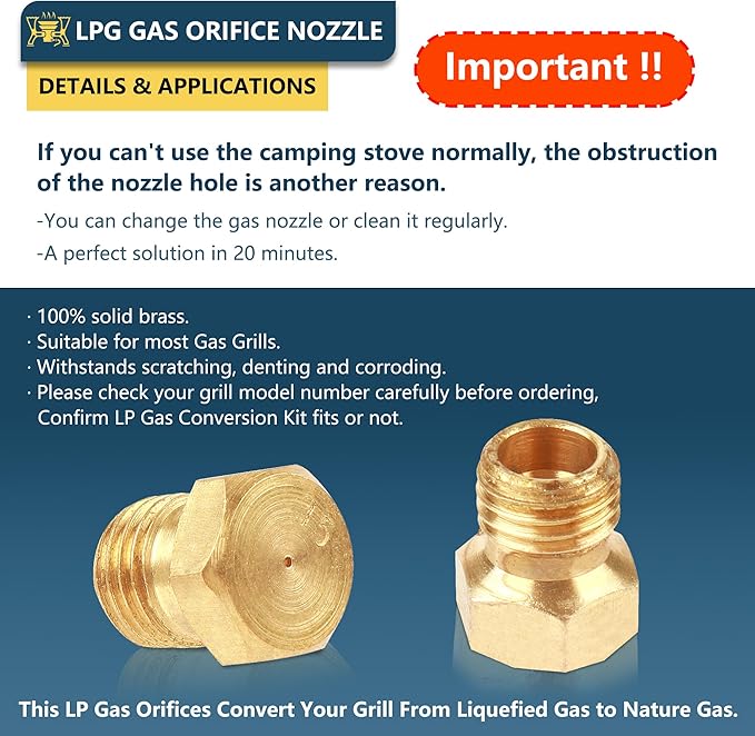 Piezo Ignitor Piezo Spark Ignition Kit Electrode lgniter and Brass Jet Nozzle Misting Nozzle LPG Gas Orifice Pipe Replacement for Camping & Backpacking Stove Burner Heater ï¼? Pack)