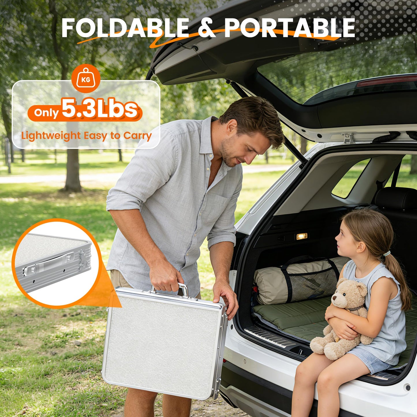WildFinder Folding Camping Table, 2x1.3 FT Small Folding Table Portable