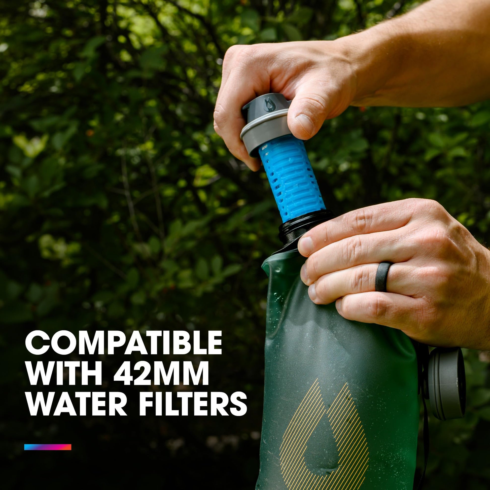 HydraPak Seeker Collapsible Camping Water Storage (2L, Mammoth Grey)