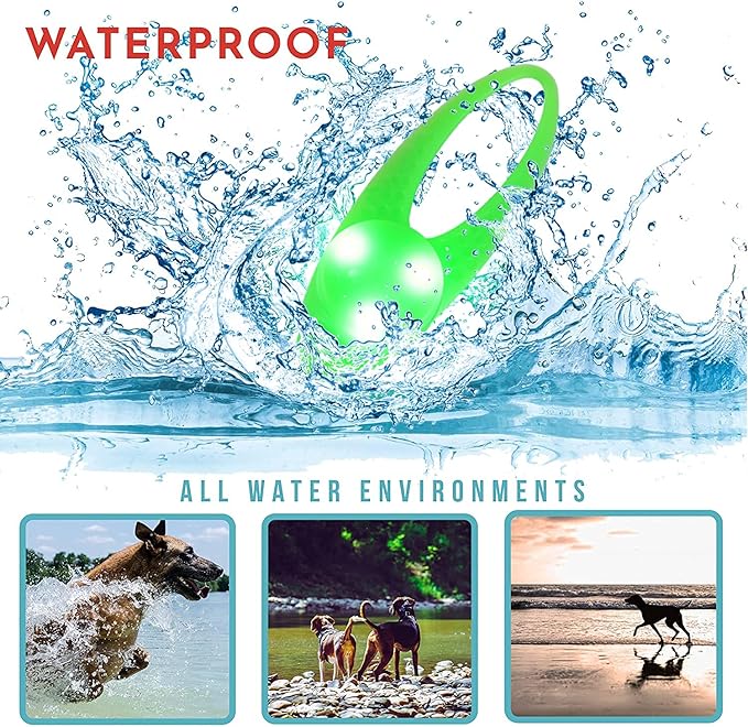 LaRoo Dog Lights for Night Walking, Led Dog Collar Lights for Nighttime, Clip On Light up Dog Collar Dog Walking Flashlight (Green)