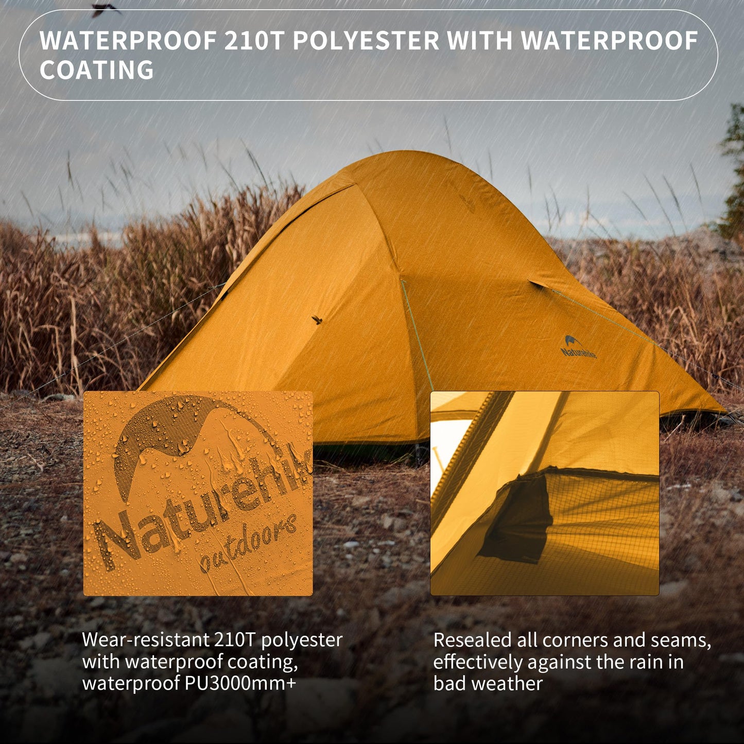 Naturehike Cloud-Up 1 Person Tent, Lightweight Backpacking Tents for One Man, Waterproof Ultralight
