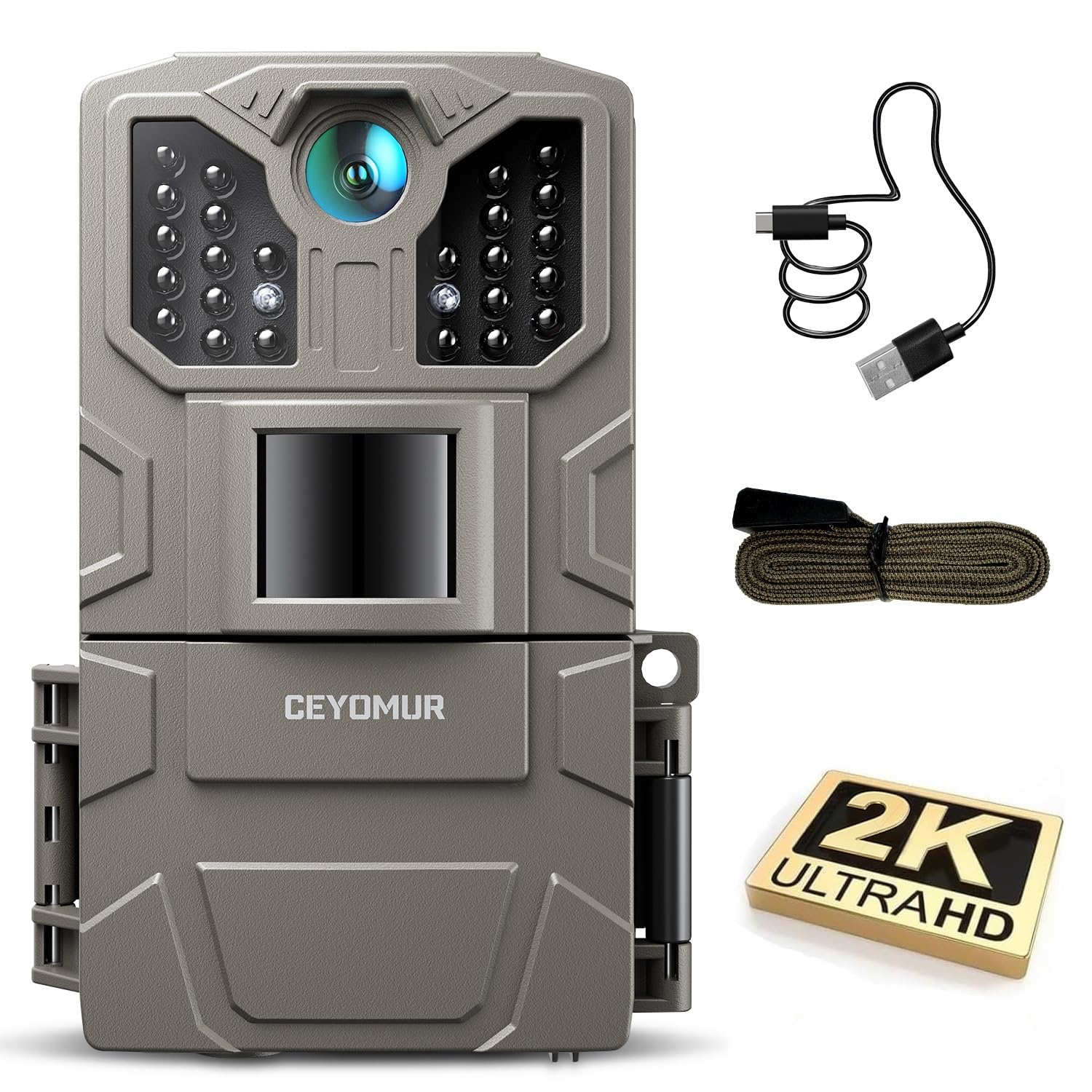 CEYOMUR Trail Camera, 36MP HD Trail Cam with Night Vision Motion Activated