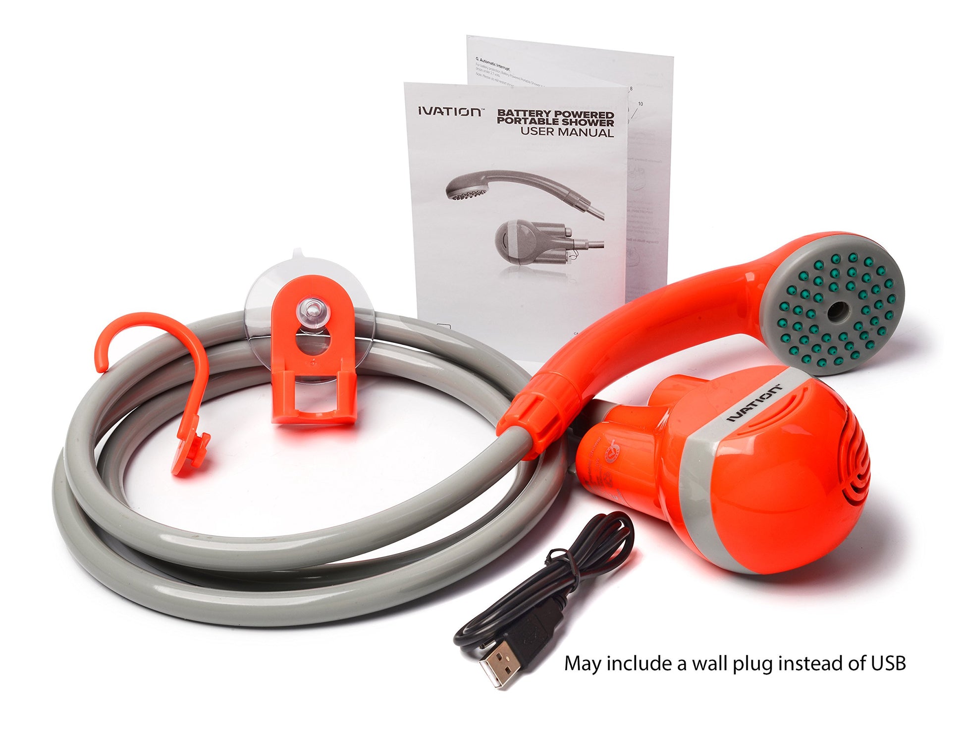 Ivation Portable Outdoor Shower, Battery Powered, Water Pump, Rechargeable