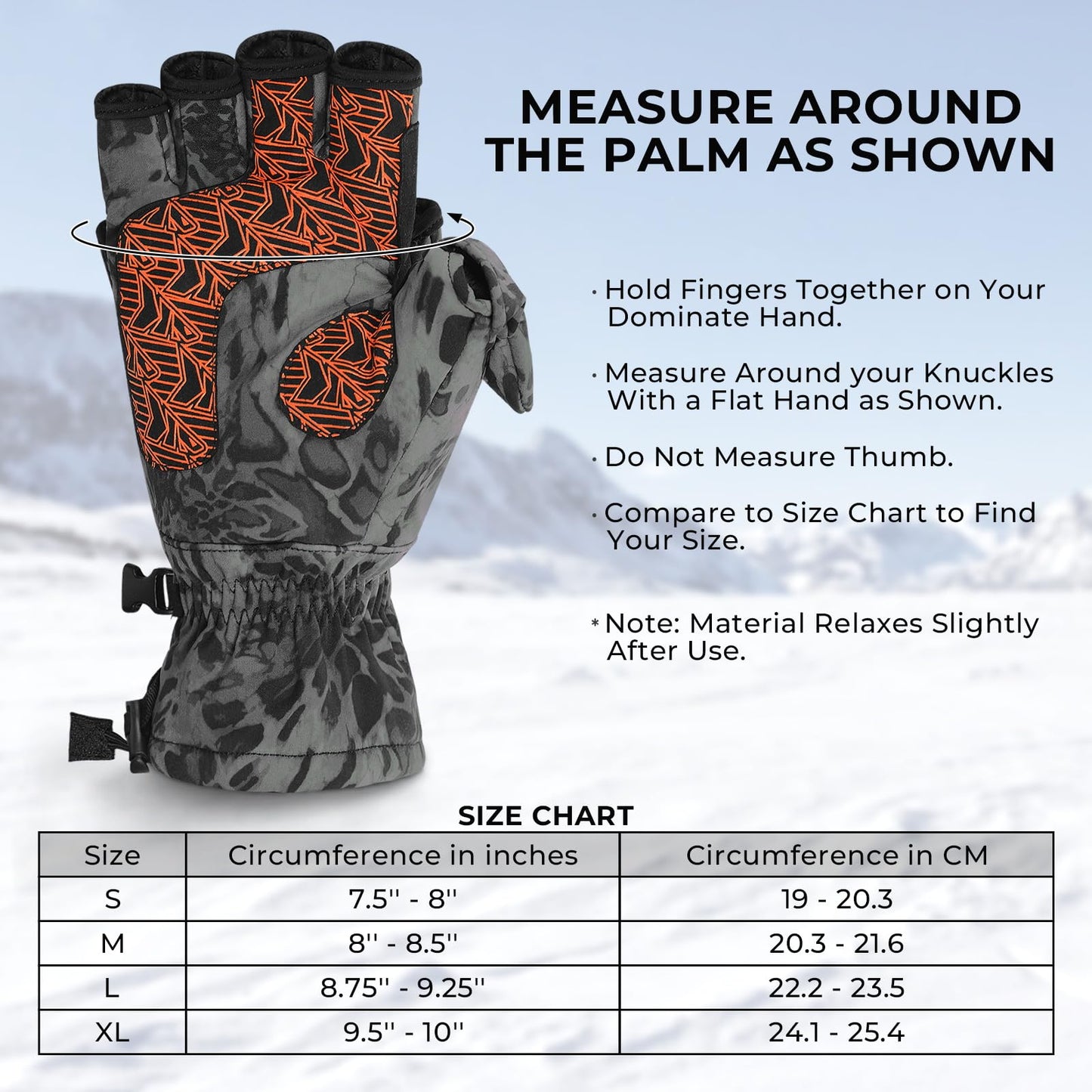 KastKing PolarBlast Ice Fishing Gloves Convertible Mittens for Men & Women