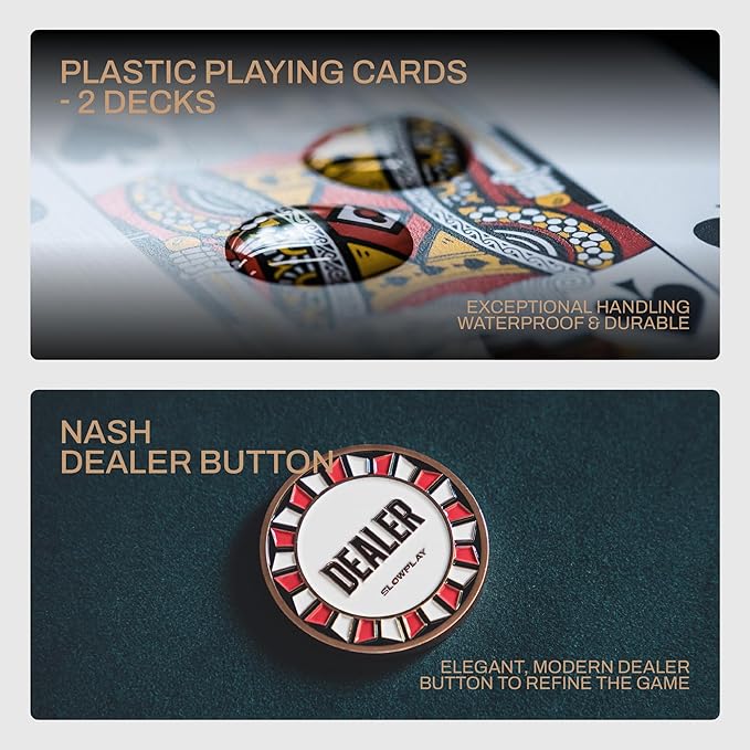 SLOWPLAY Nash Ceramic Poker Chips Set for Texas Hold'em, 300 PCS [with Numbered Values],43mm Poker Chips, 12g Each | Features a High-end Chip case with Extra Durable German Polycarbonate Shell