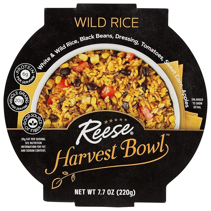 Reese Wild Rice Harvest Bowl | Black Beans, Tomatoes, Corn | High in Fiber & Protein (Pack of 8)