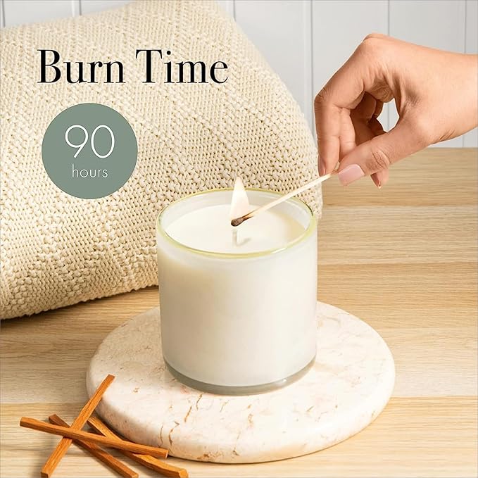 LAFCO New York Signature Candle, Feu de Bois - 15.5 oz, 2 Pack - 90-Hour Burn Time - Reusable, Hand Blown Glass Vessel - Made in The USA