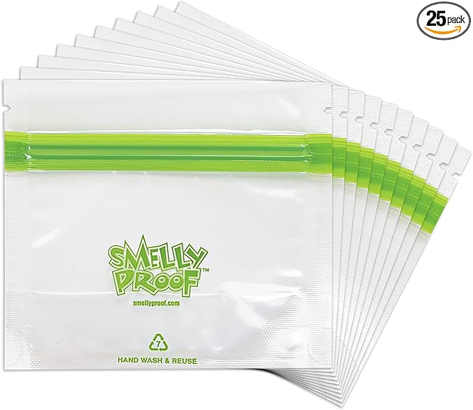 Smelly Proof 25 x Expandable Stand-Up & Fill REUSABLE Food Storage Bags Designed, US Made, PEVA & BPA FREE, Reusable Freezer Bags, Dishwasher-Safe, Clear 3 mils STAND & FILL 4" x 3" - 25pk