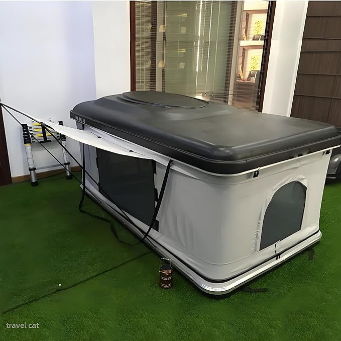 Travel Cat Rooftop Tent Hard Shell Roof Top Tent Hardshell Suitable for Jeep SUV Truck Van 2-3 Person Black