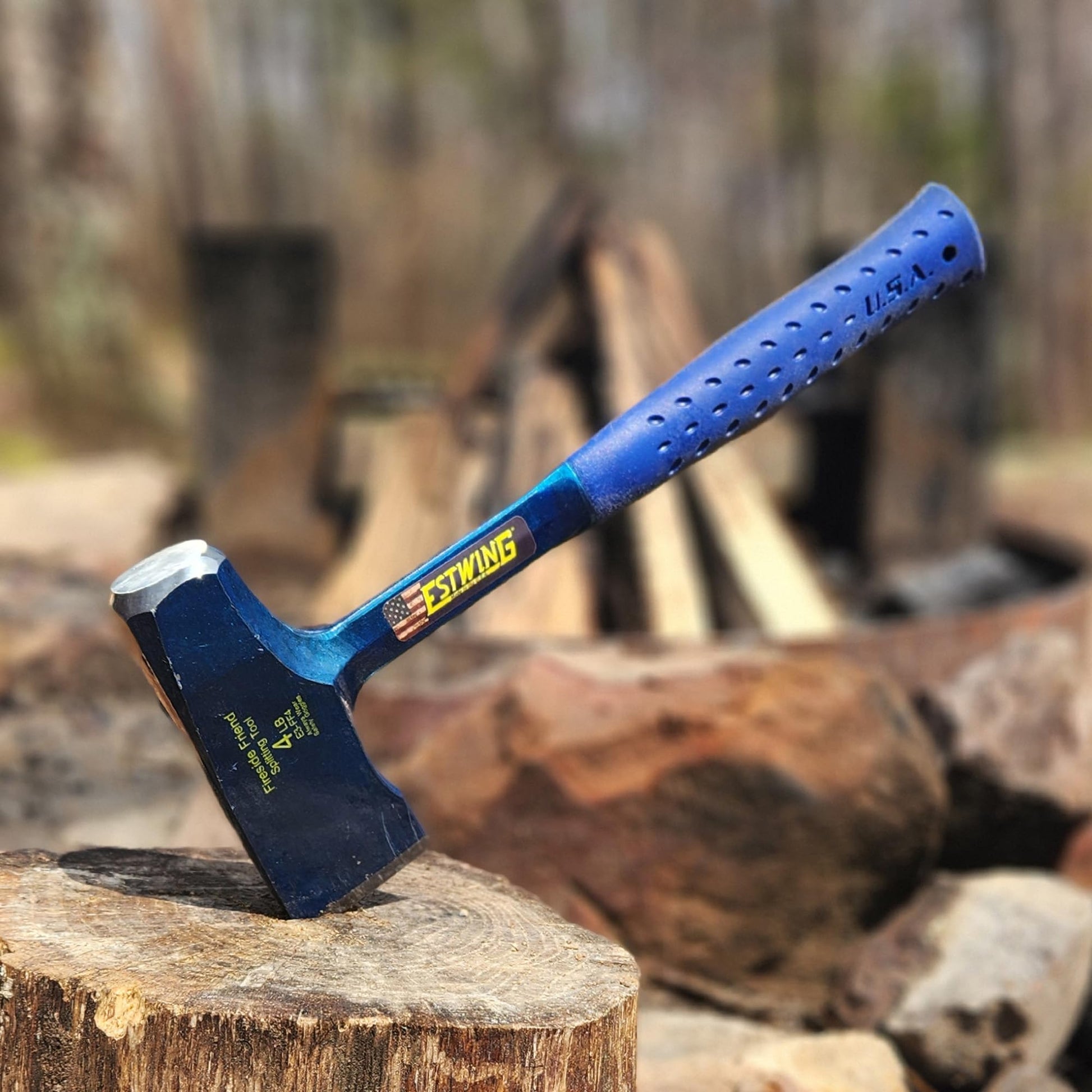 ESTWING Fireside Friend Axe - Blue USA Made 14" Wood Splitting Maul with Forged Steel Construction
