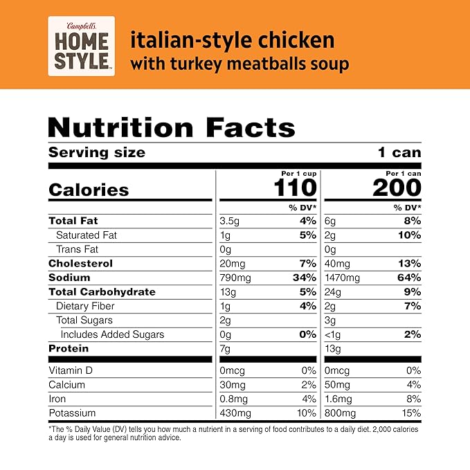 Campbell?™s Homestyle Italian-Style Chicken Soup With Turkey Meatballs, 16.1 oz Can