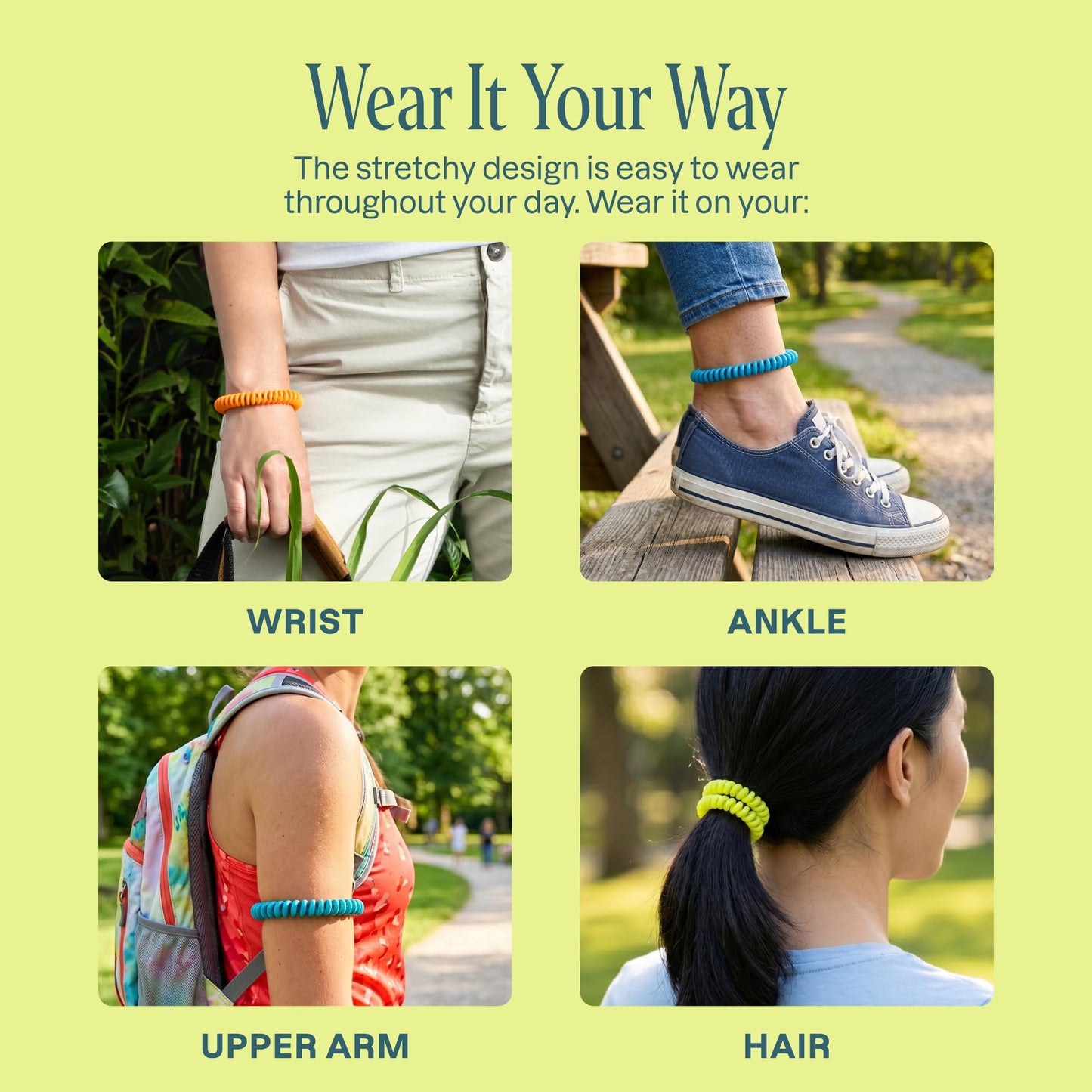 Cliganic 10 Pack Mosquito Repellent Bracelets for Adults & Kids - Natural DEET-Free Bands