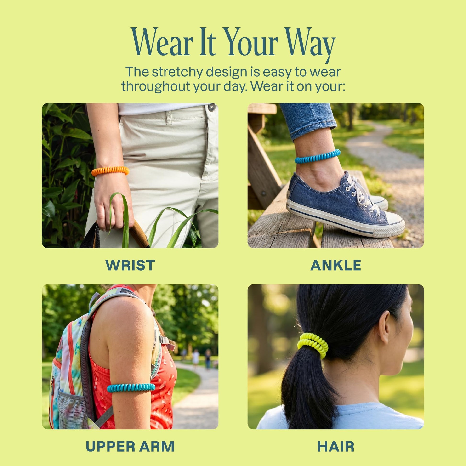 Cliganic 10 Pack Mosquito Repellent Bracelets for Adults & Kids - Natural DEET-Free Bands